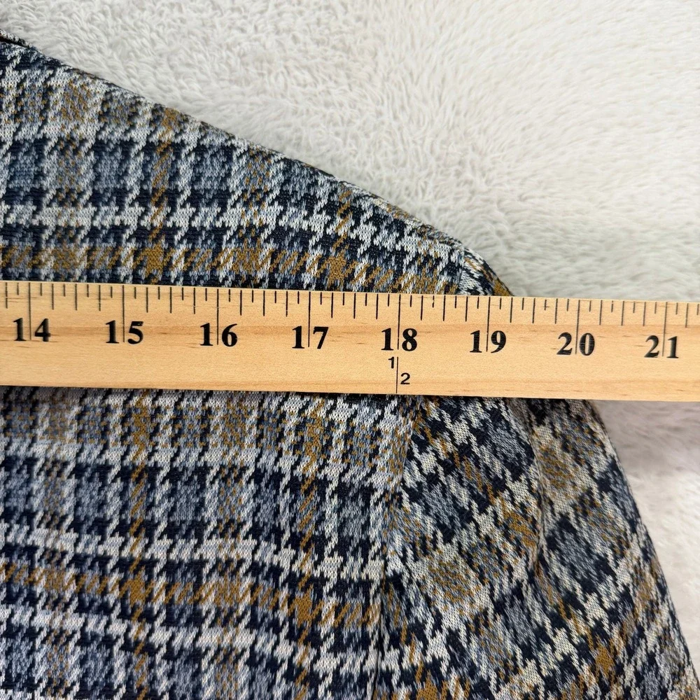 Vintage Sears Men 44XL Travelknit Blazer The Mens Store Blue Brown Plaid 70s USA